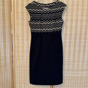 Connected Apparel Womens 6 Dress Chevron Sleeveless Career Office‎ Party No Belt